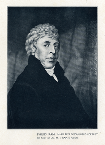 106128 Portret van Philips Ram, geboren 1753, burgemeester van Utrecht (1808-1811), overleden 1817. Borstbeeld rechts.